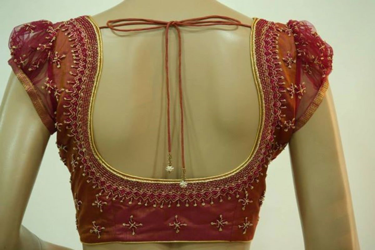 blouse back neck patterns using lace