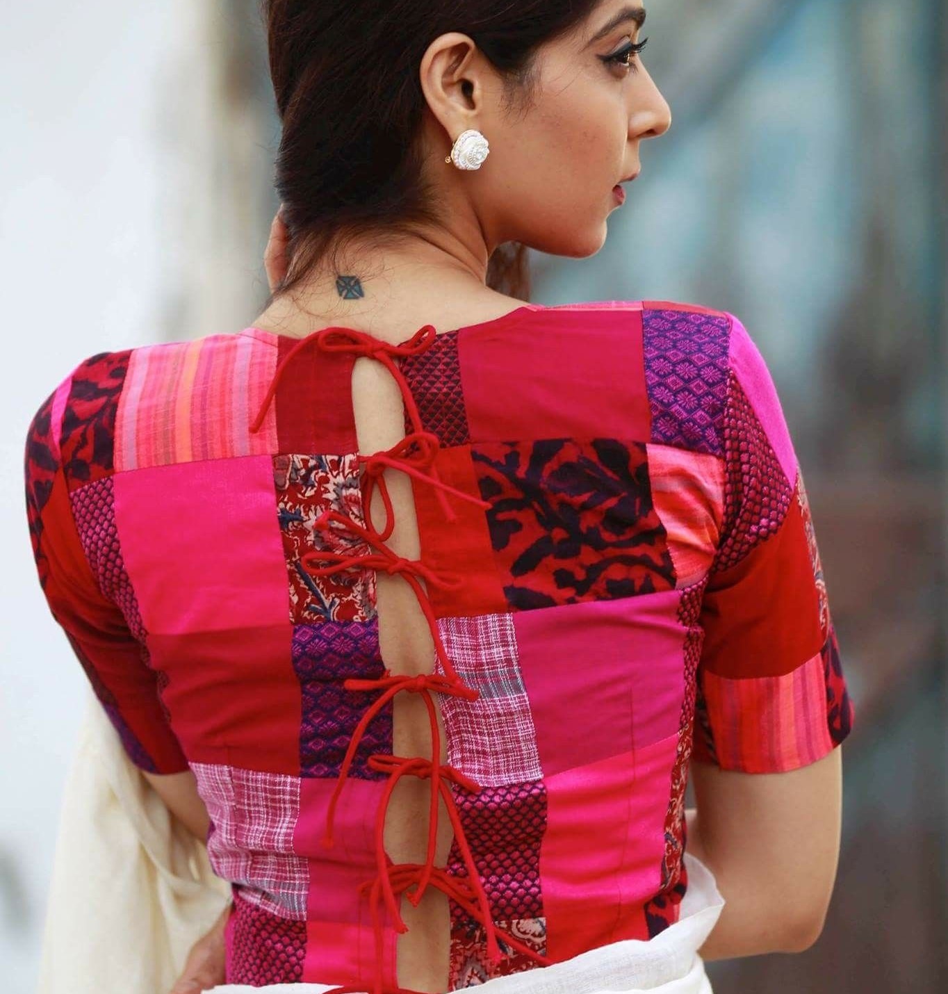 blouse design in back traditional