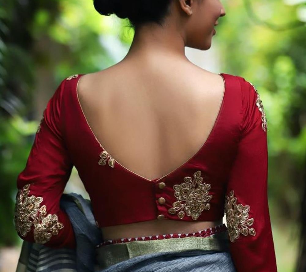 blouse design traditional for back neck