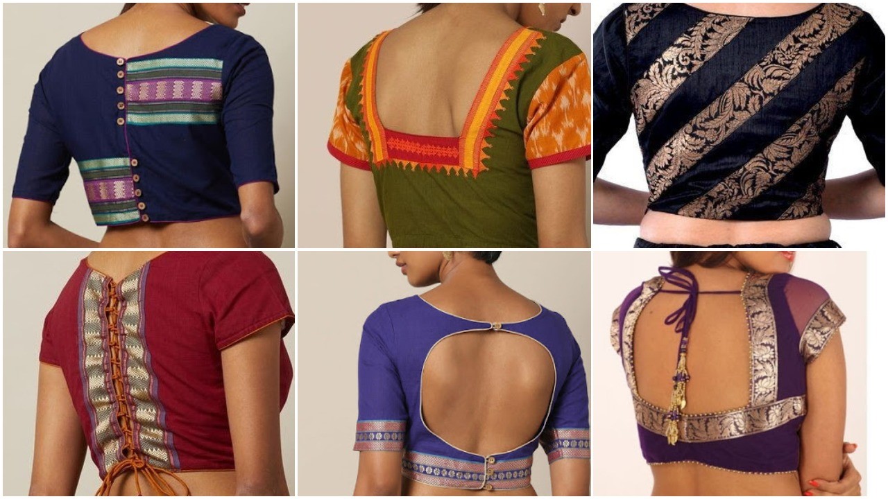 designs images of blouse back neck lace