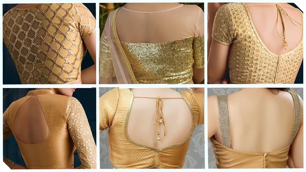 golden blouse design back neck patterns