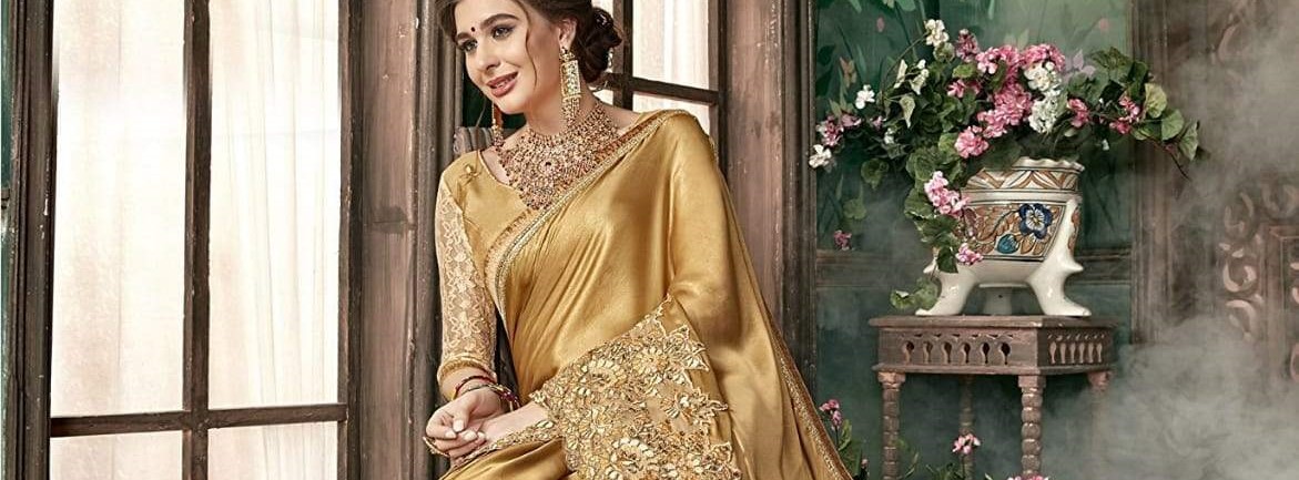 golden net saree blouse design latest