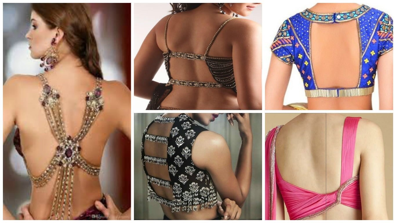 latest images of blouse designs for open back neck