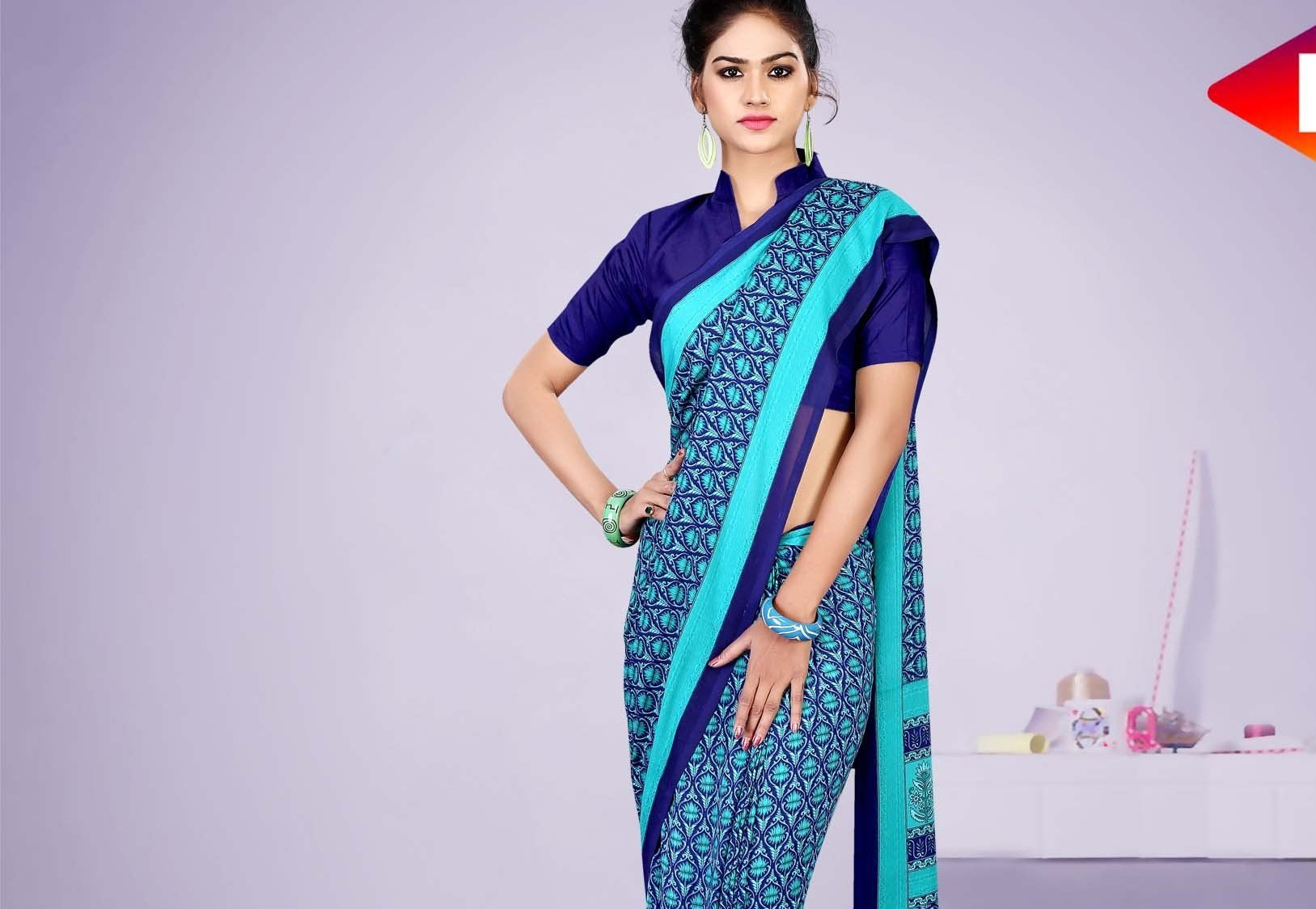 latest uniform saree blouse design image