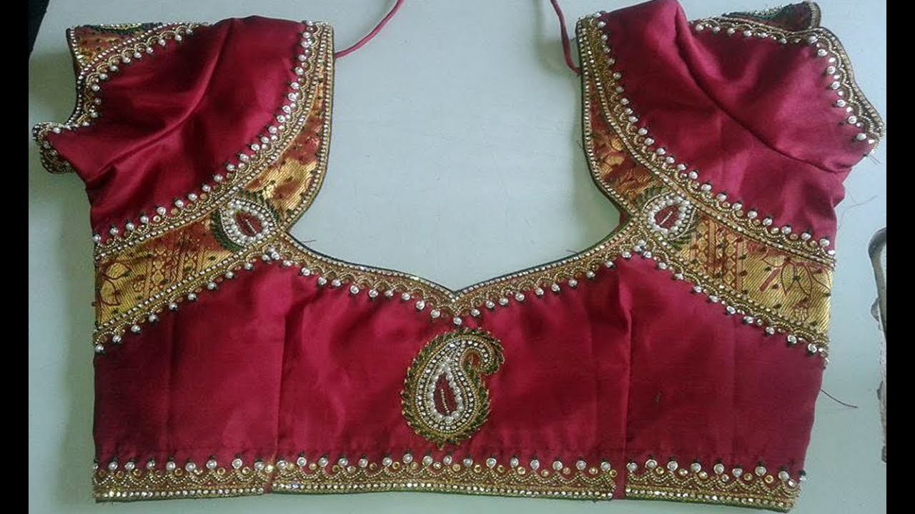 marriage blouse with patch work design