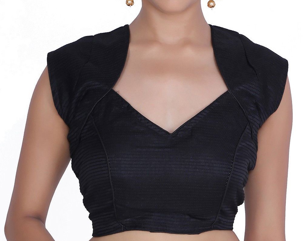 new plain black readymade blouse design