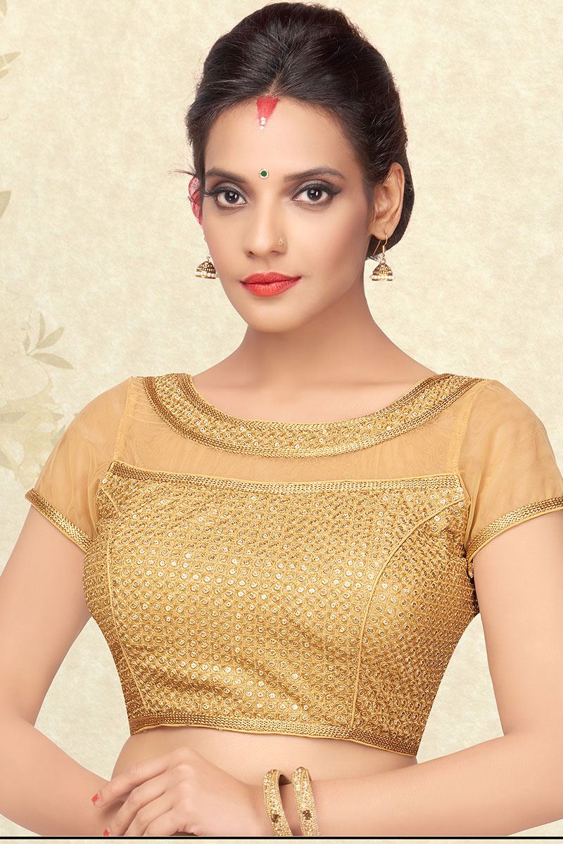 readymade blouse in golden colour