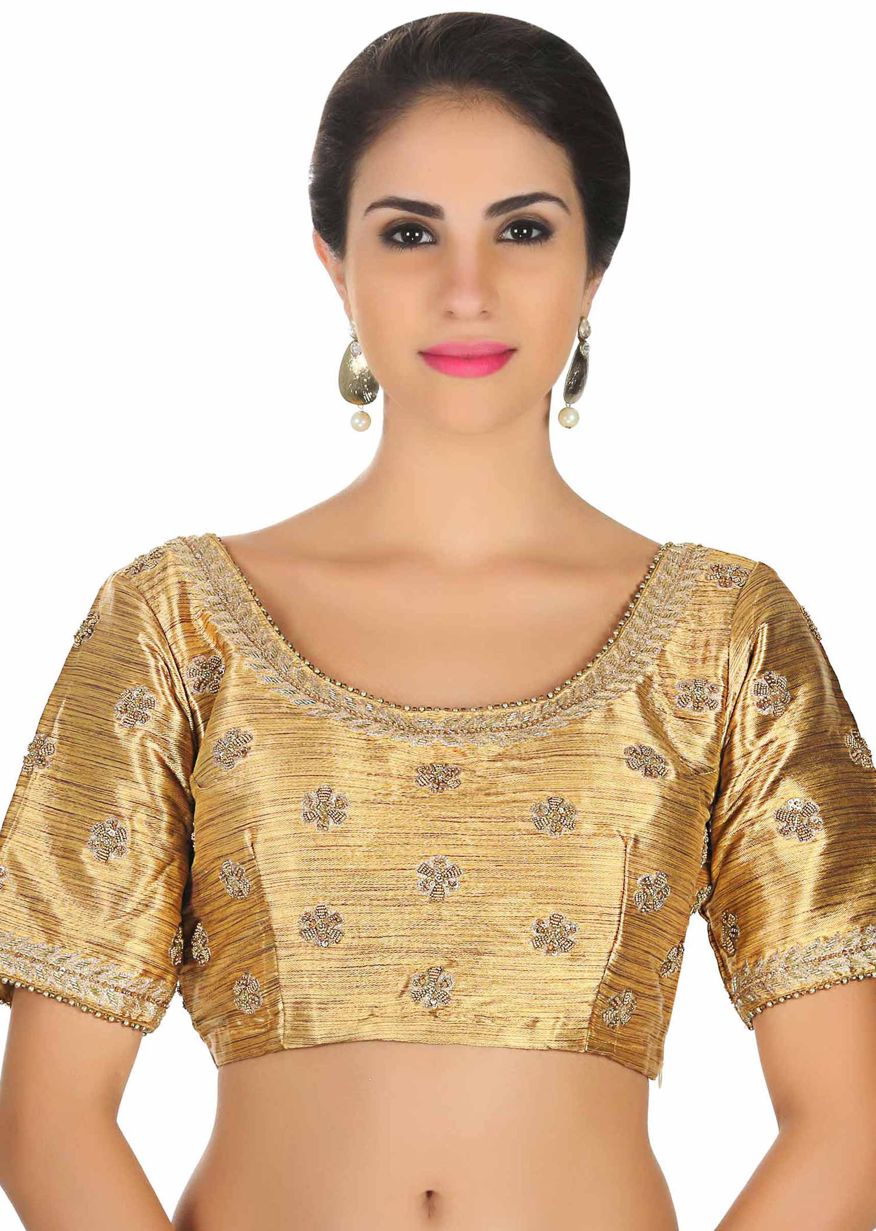 readymade gold blouse design stunning