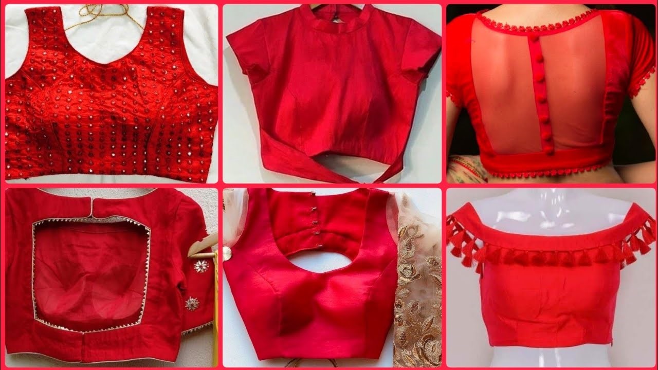 red net saree blouse catalogue