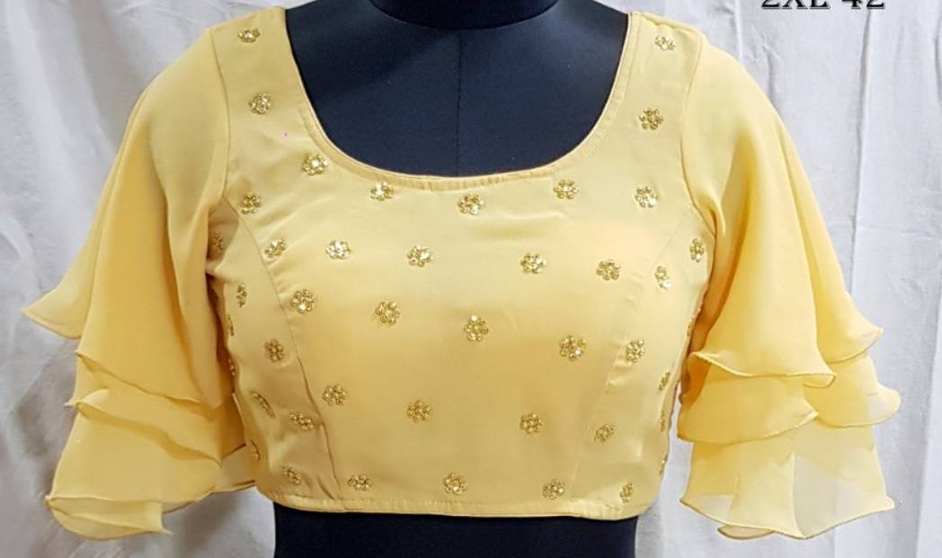 simple ruffle blouse design latest