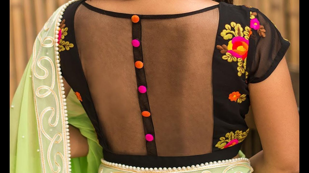 stylish blouse design with back buttons