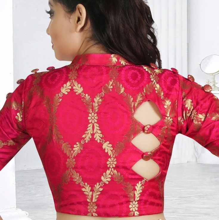 traditional blouse design for back neck