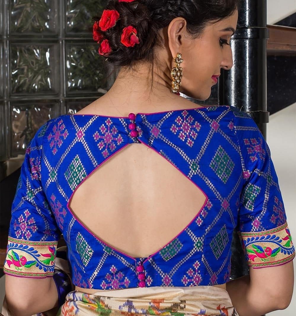 back neck design for silk saree