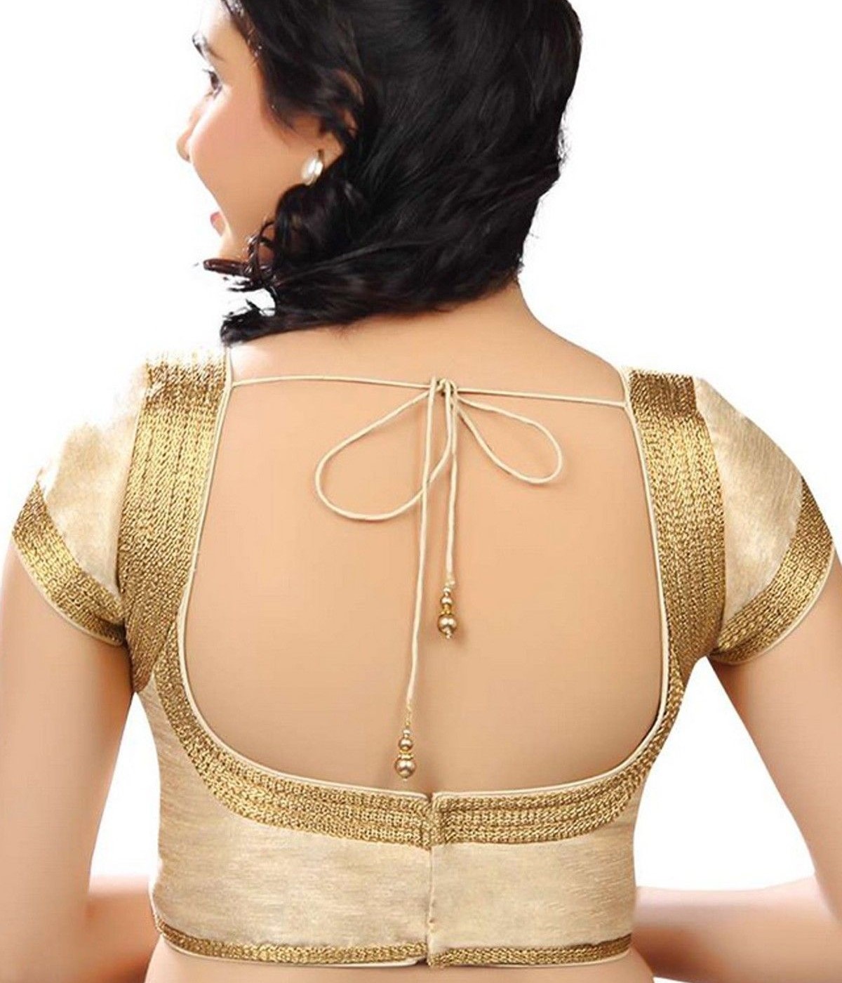 blouse with golden border