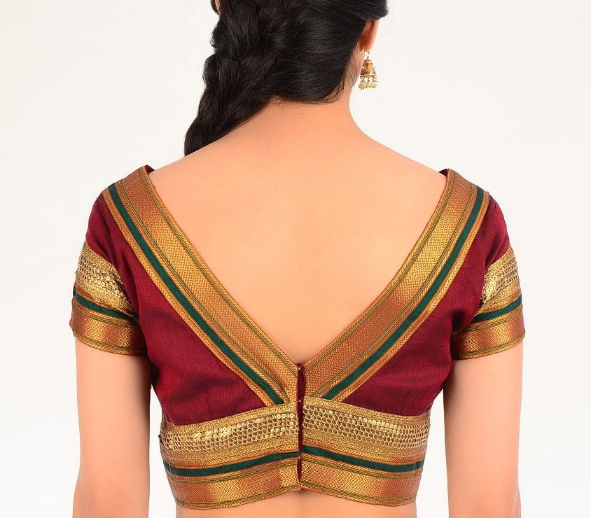 border design of blouse back side