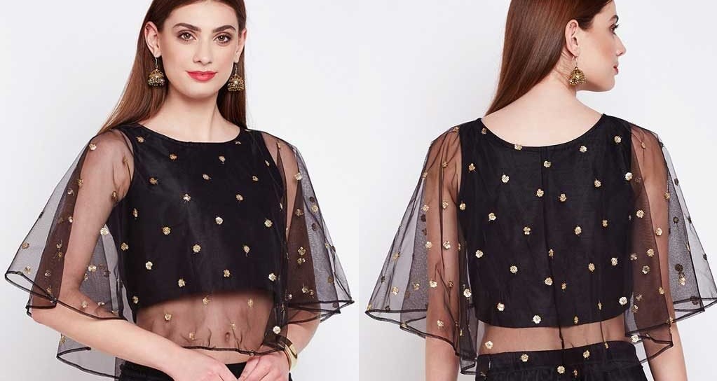 trendy net blouse