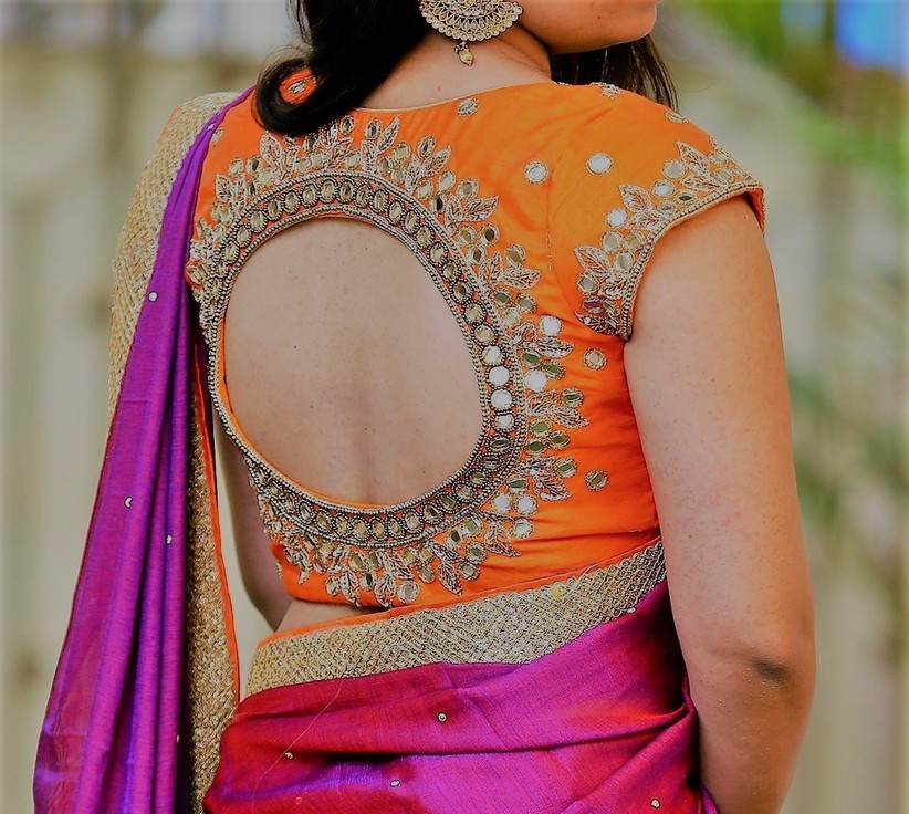 saree blouse with mirrors