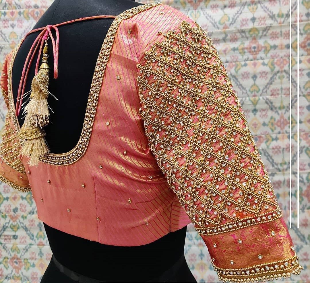 Aari embroidery marriage blouse