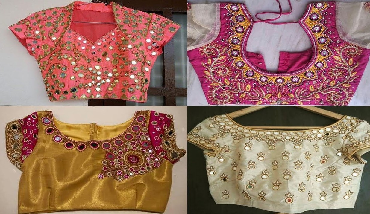 mirror work blouse images