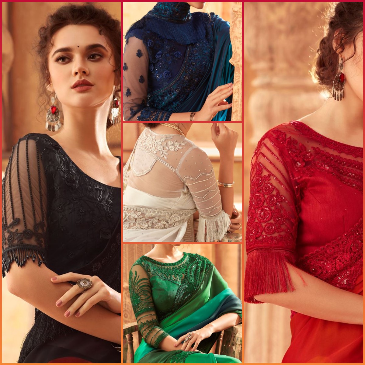 Net blouses for sarees