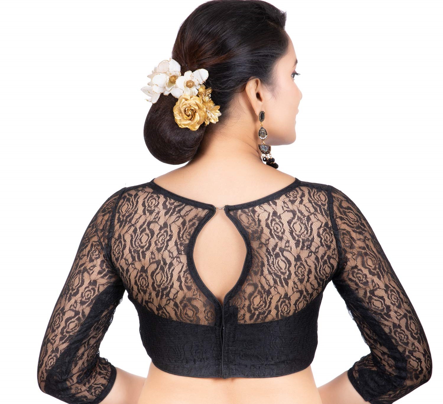 Saree blouse back neck image