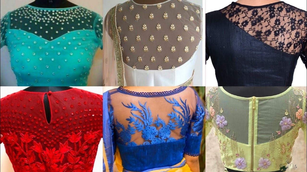 Trendy net blouse styles