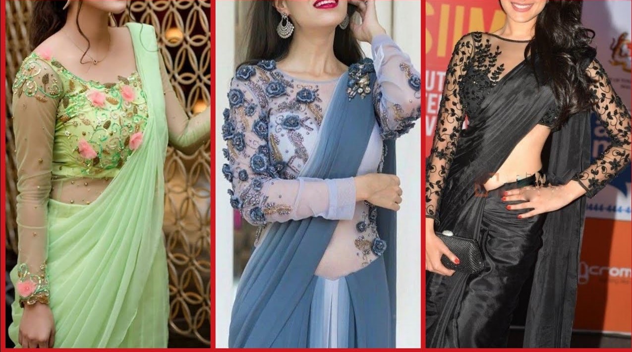 net blouses for silk saree