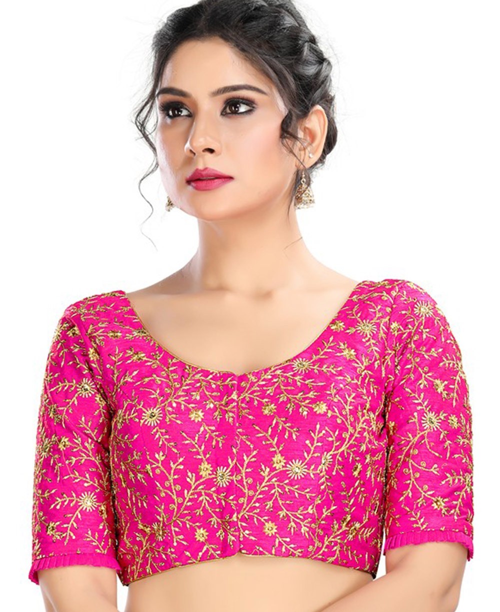 Dupion embroidered blouse