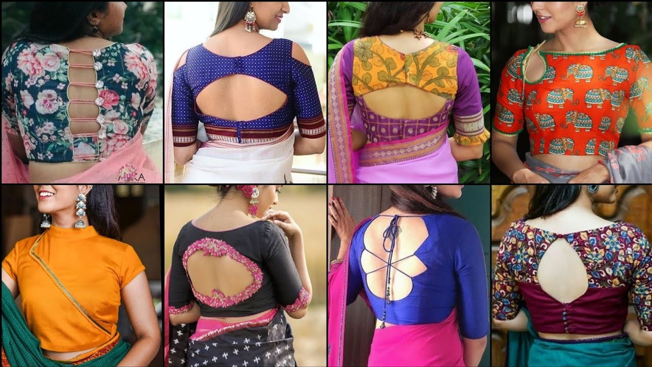 simple saree blouse design