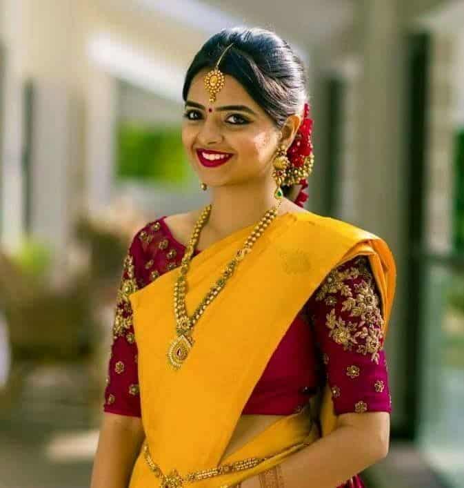 yellow saree blouse