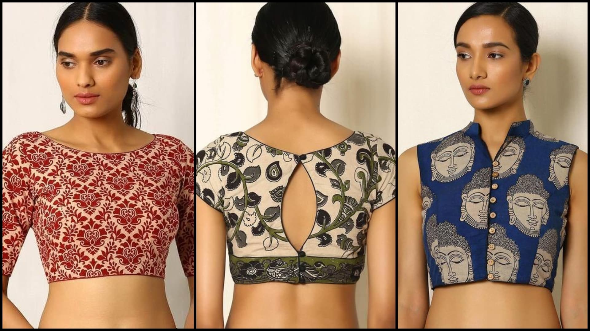 stylish Cotton Kalamkari Blouse Designs