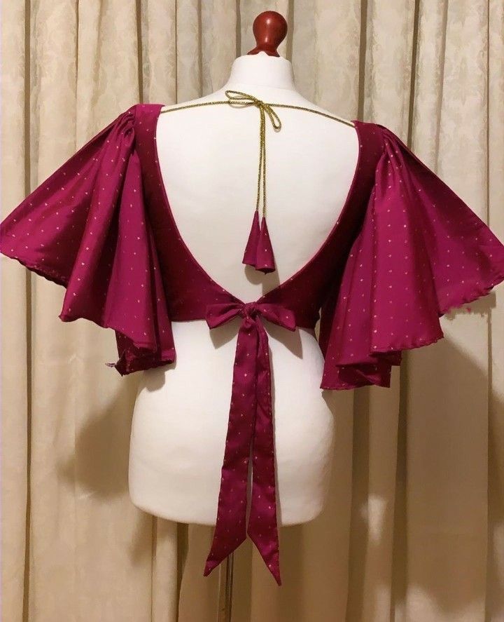 Ribbon Blouse Designs With Bow At The Back