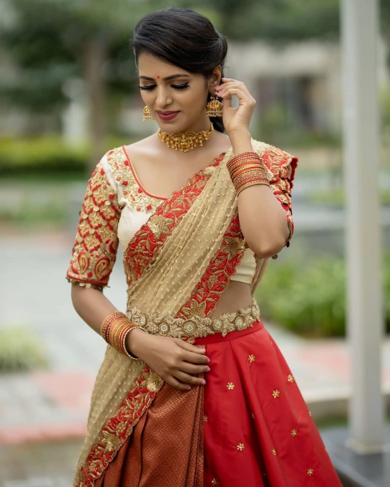dhavani blouse designs