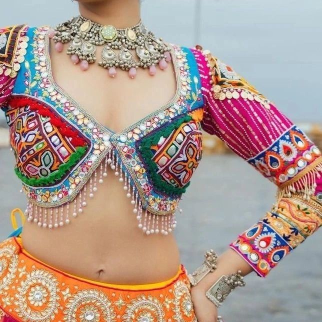 Awesome Kutch Work Blouse Designs With Mirrors