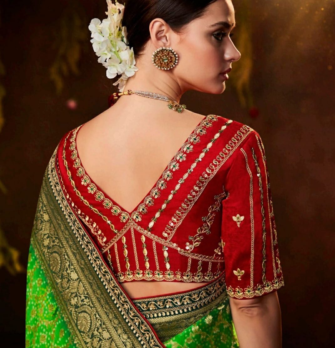 Cool Wedding Paithani Blouse Design Back Neck Pattern