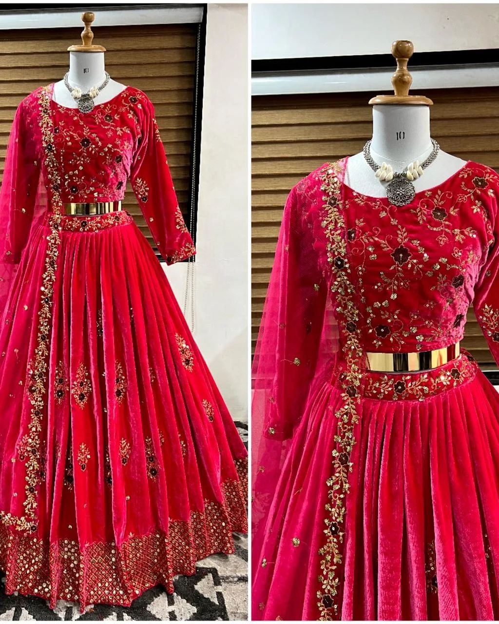 Light Embroidery Red Readymade Blouse Design
