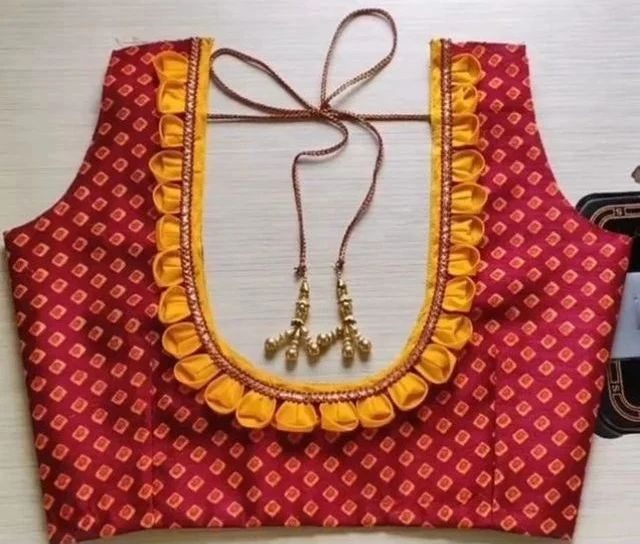 New Kathpadar Saree Blouse Back Neck Design