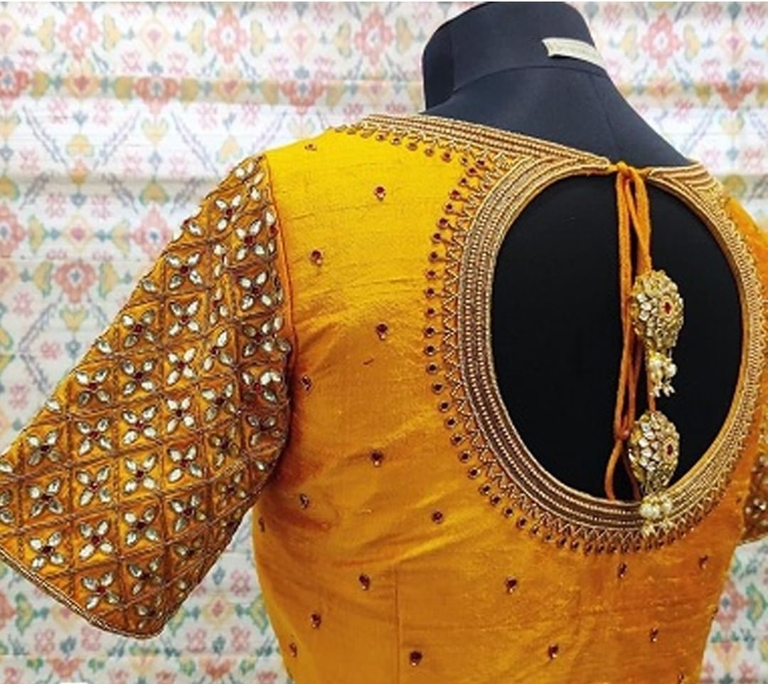 New & Latest Readymade Gold Blouse Design