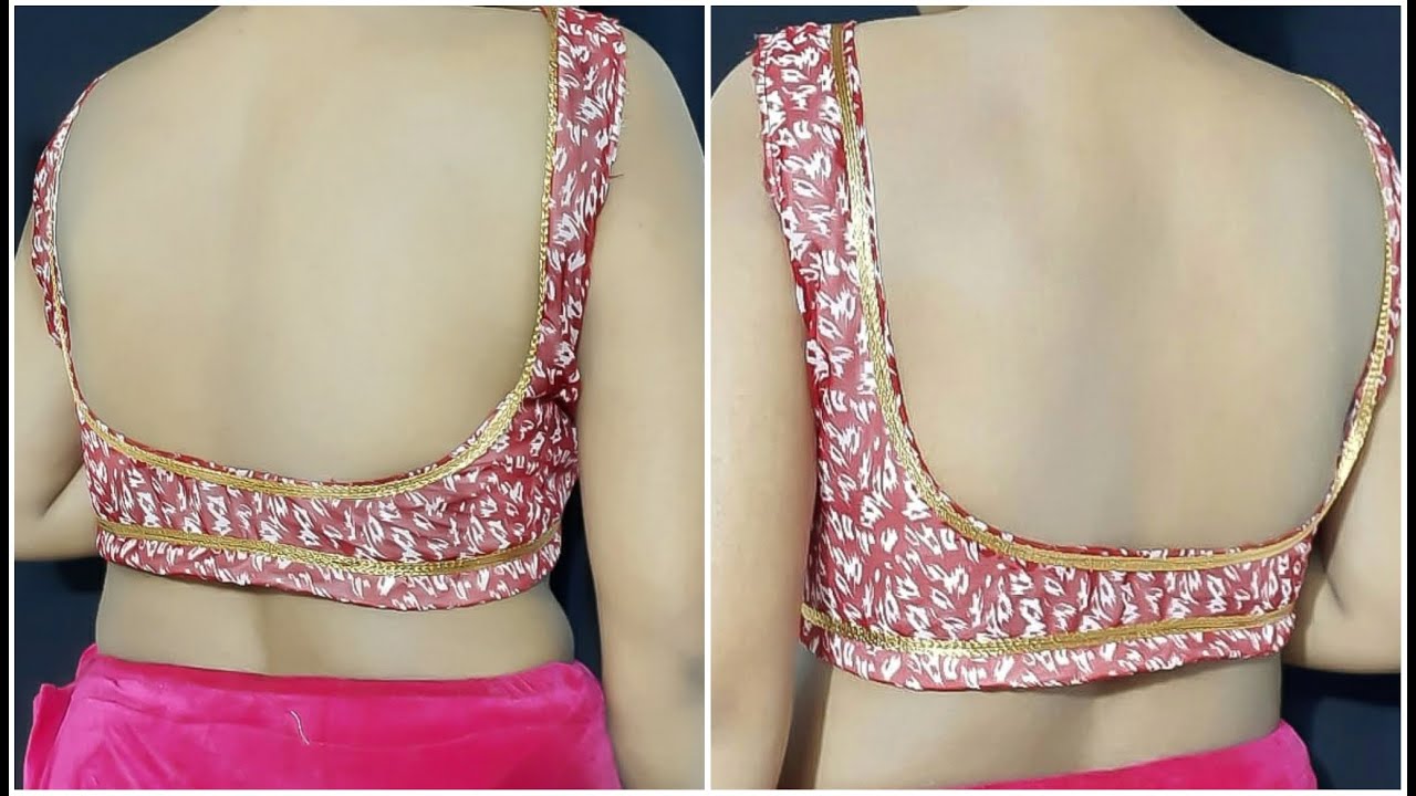 Awesome Deep Neck Blouse Design