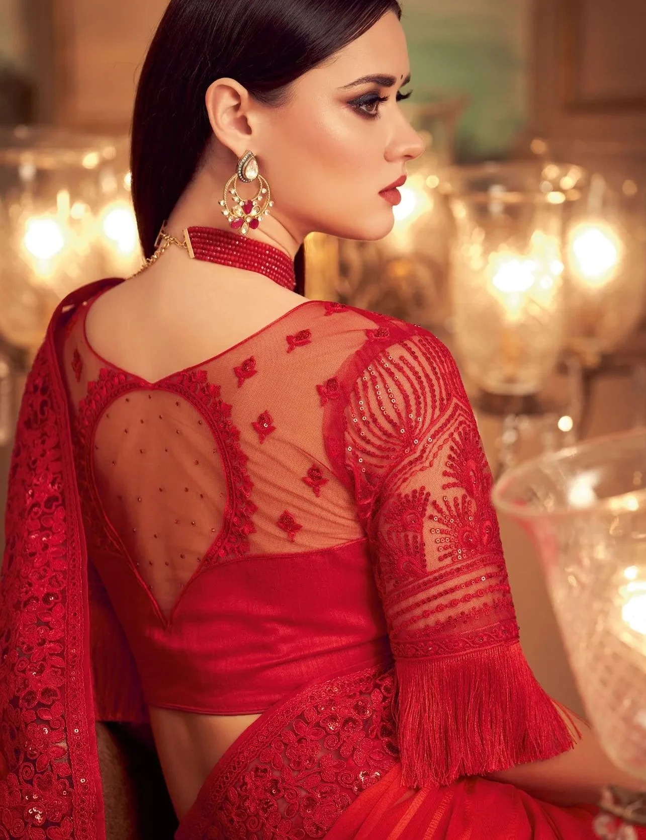Awesome Lace saree Blouse Design