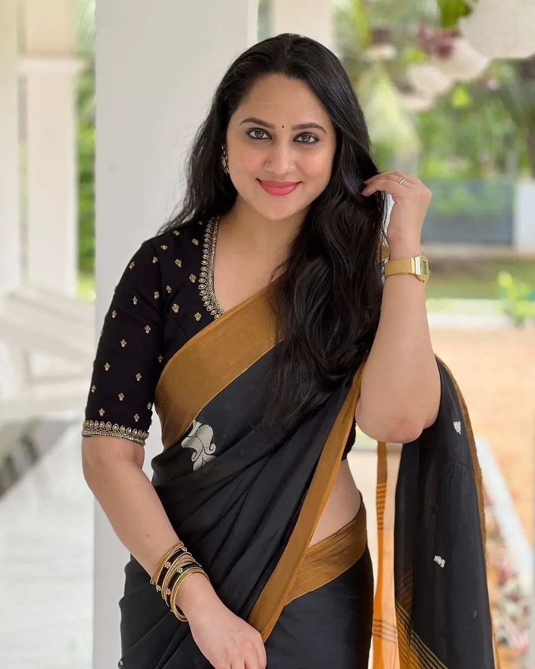 Black Kerala Saree Blouse Designs