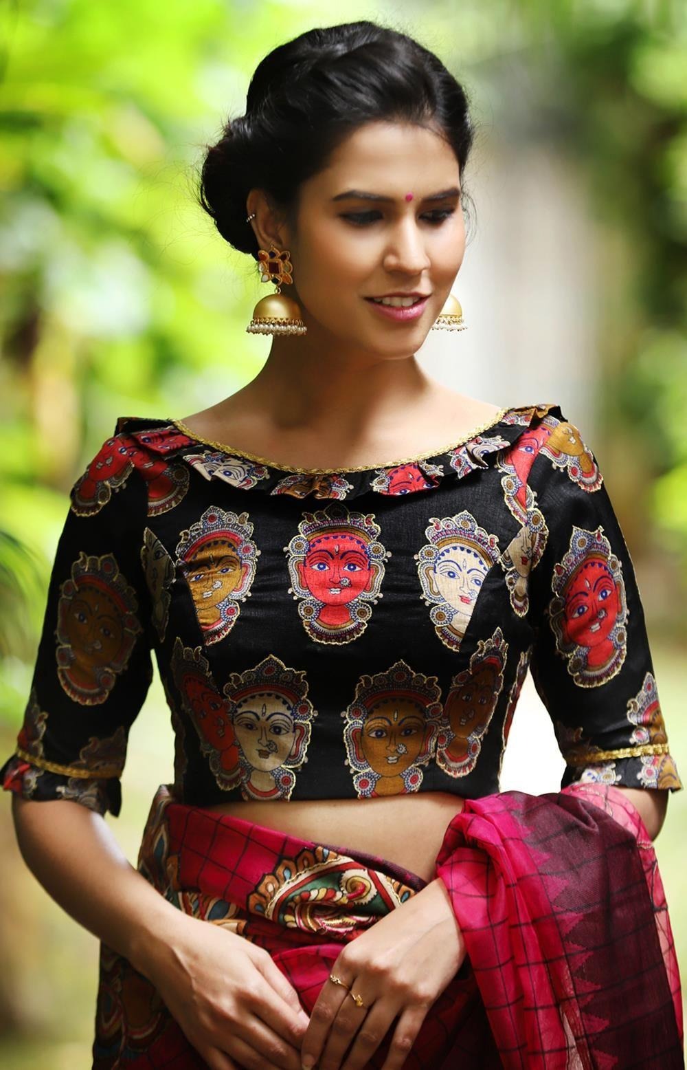 Hot kalamkari blouse designs