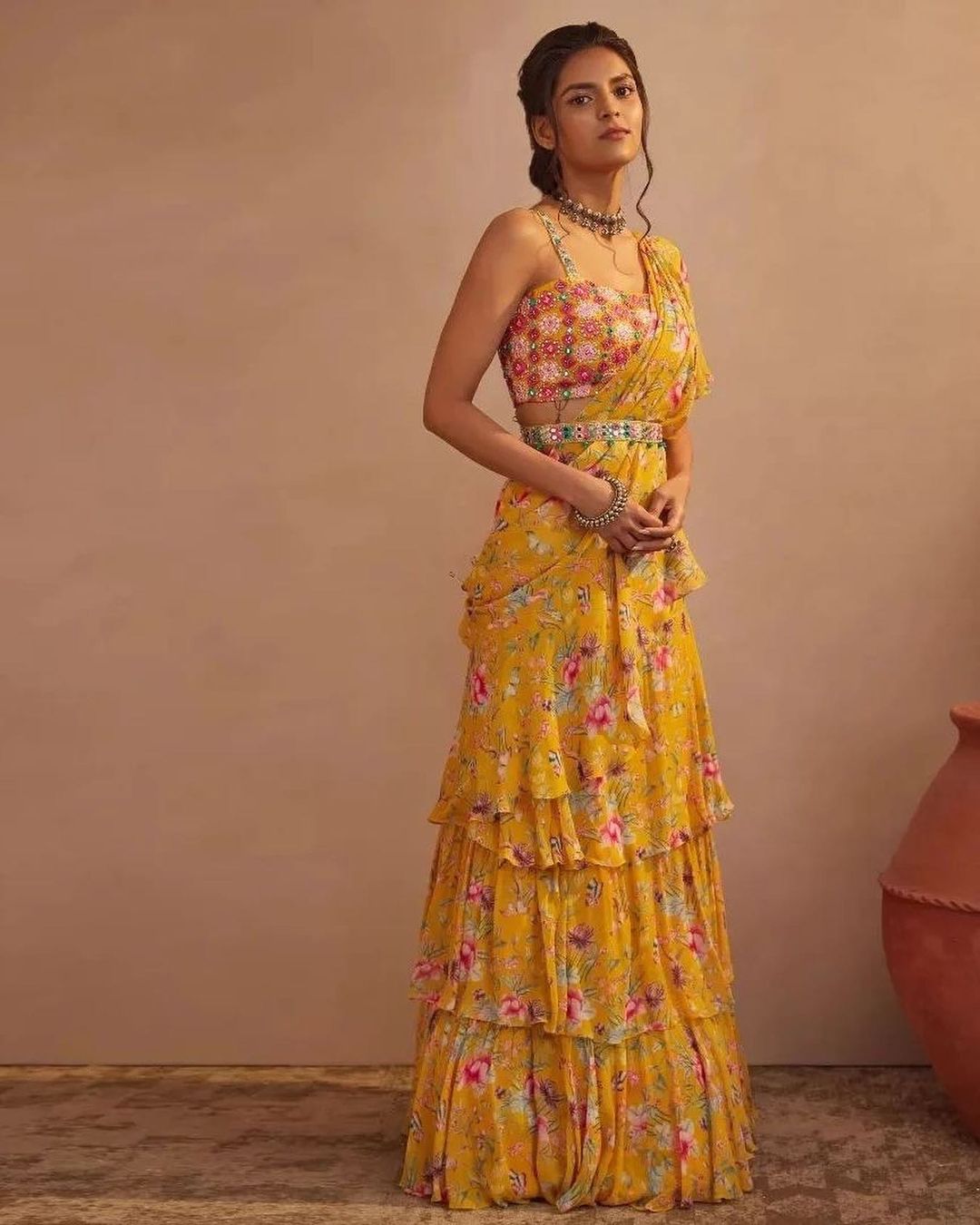 Latest Yellow Saree Blouse Designs