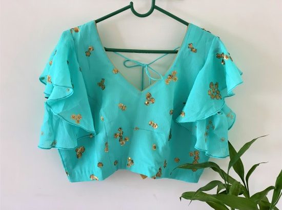 Plain Umbrella sleeves blouse design