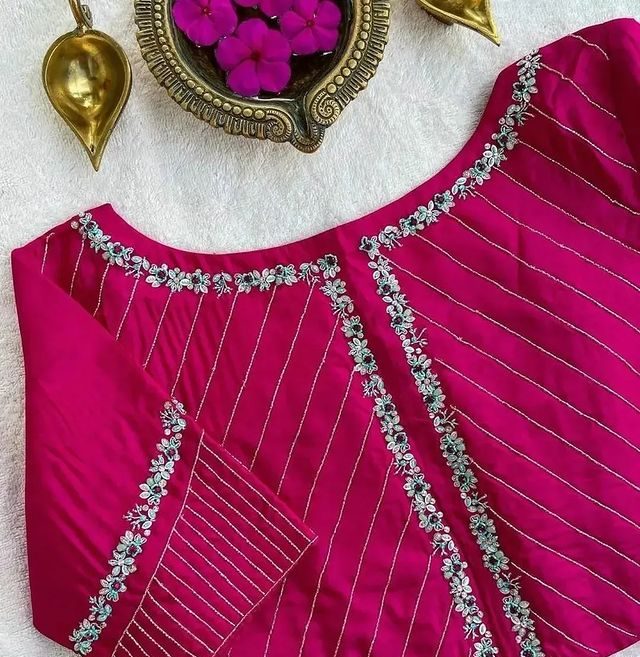 Simple Blouse nack embroidery design