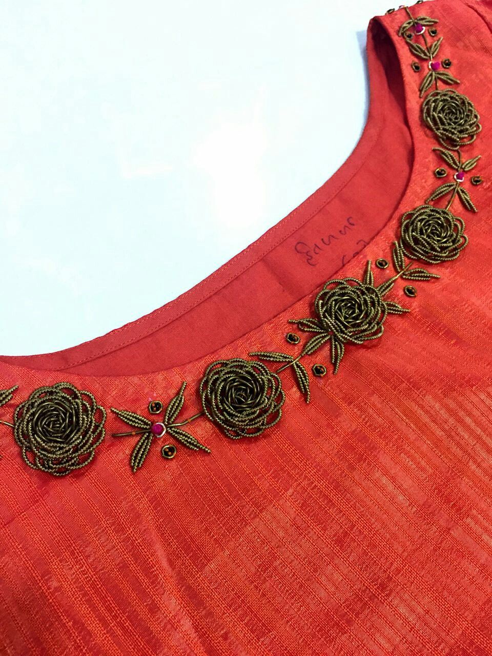Simple Hand Embroidery Neck Design