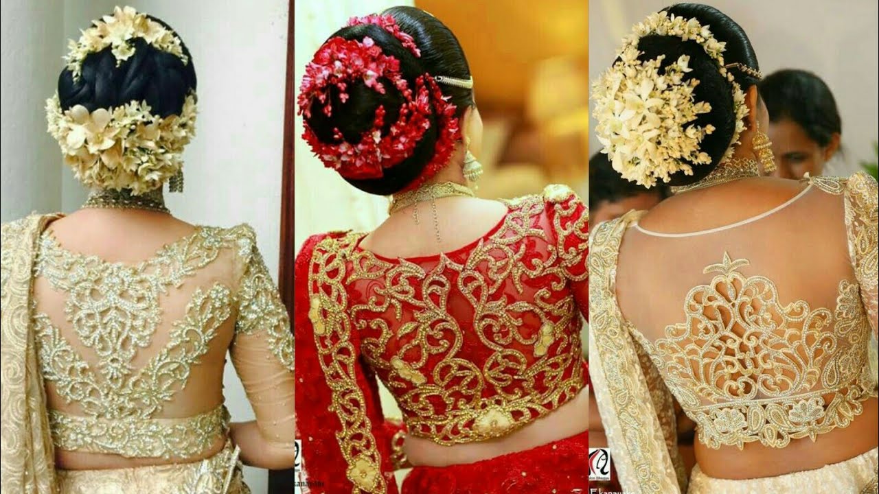 Trendy Gold Lace Saree Blouse Back Design