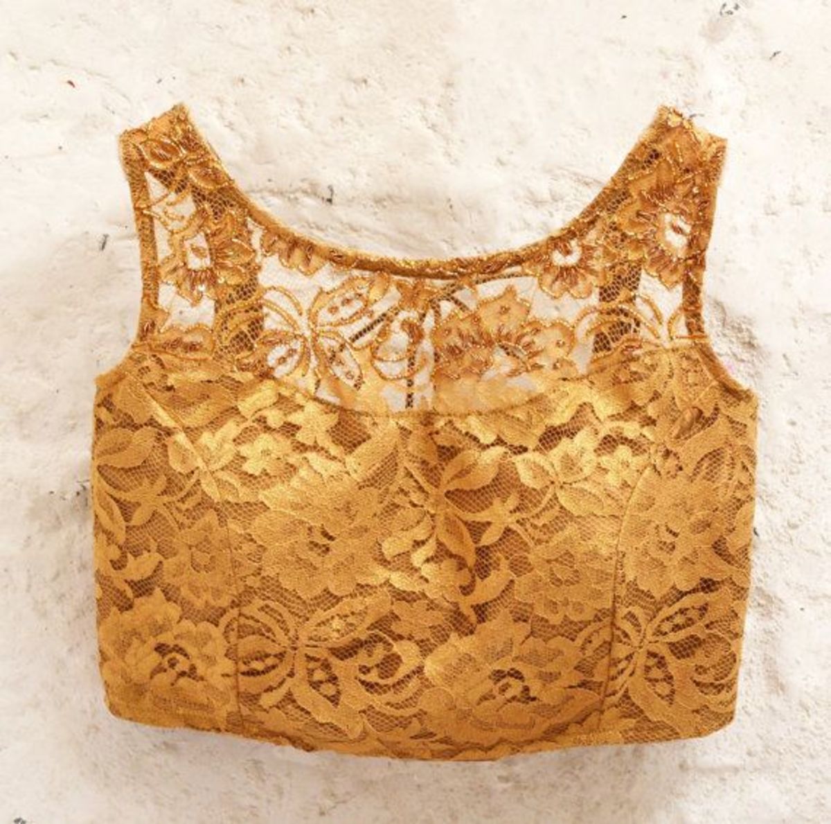 Unique Gold Lace Saree Blouse Design