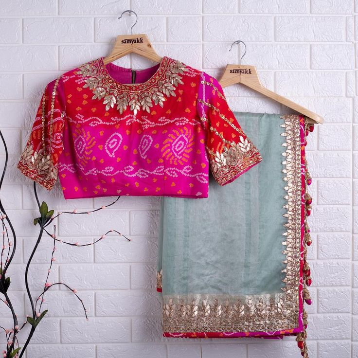 Unique Pink Silver Zari Saree Blouse Design