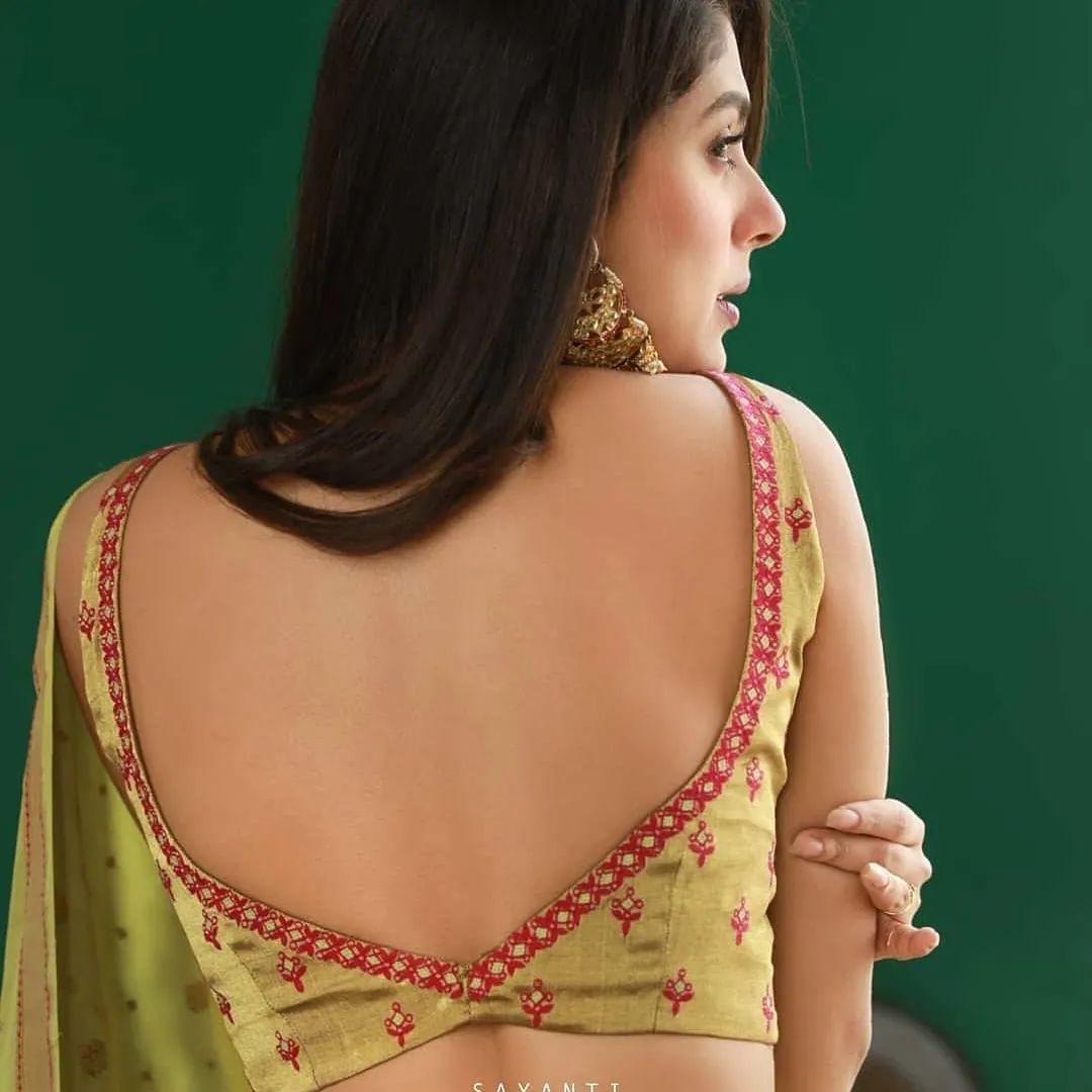 Unique Silk Saree Blouse Design Back